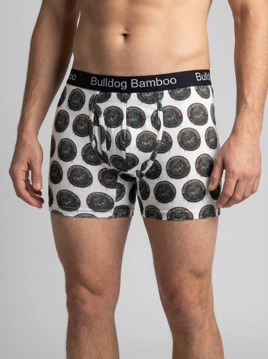 Bamboo Boxers 3 Pack – 2 Plain + 1 Bulldog Print – Soft Breathable Men’s Underwear