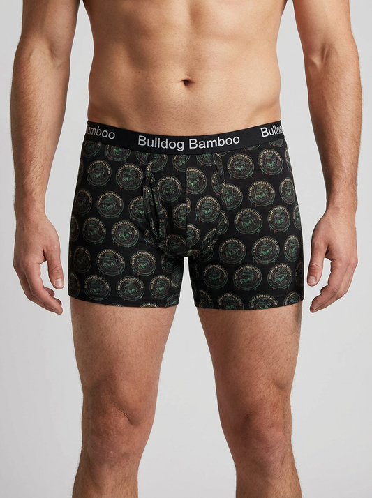 Bamboo Boxers 3 Pack – 2 Plain + 1 Bulldog Print – Soft Breathable Men’s Underwear